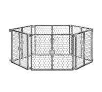 Regalo Puerta de plástico ajustable de 192 pulgadas y patio de juegos, 2 en 1, kit adicional, incluye 4 soportes de pared