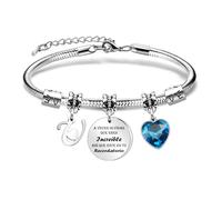Regalo Pulsera inspirador, A-Z 26 letras iniciales Pulsera colgante de plata A Veces Olvidas Que Eres Increíble, así Que Este Es Tu Recordatorio Para Hermana Mejores Amigos Hija Niñas Mujeres (U)