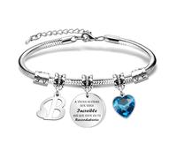 Regalo Pulsera inspirador, A-Z 26 letras iniciales Pulsera colgante de plata A Veces Olvidas Que Eres Increíble, así Que Este Es Tu Recordatorio Para Hermana Mejores Amigos Hija Niñas Mujeres (B)