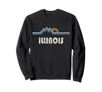 Regalo Retro de Illinois, montañas de Illinois y Puesta de Sol Sudadera