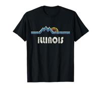 Regalo retro de Illinois, montañas y puesta de sol de Illinois Camiseta