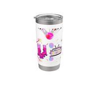 Regalo retro divertido de patinaje sobre ruedas de los 80 para niñas que patinan en una discoteca Vaso térmico de acero inoxidable de doble pared