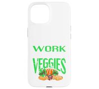 Regalo Retro Vegano con el Texto I'm Done with Work Let's Eat Veggies Carcasa para iPhone 15