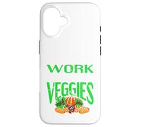 Regalo Retro Vegano con el Texto I'm Done with Work Let's Eat Veggies Carcasa para iPhone 16
