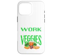 Regalo Retro Vegano con el Texto I'm Done with Work Let's Eat Veggies Carcasa para iPhone 16 Pro MAX