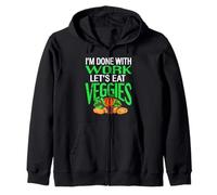 Regalo Retro Vegano con el Texto I'm Done with Work Let's Eat Veggies Sudadera con Capucha