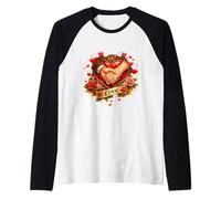 Regalo romántico con diseño de corazón con Manos Cerradas en el Amor Camiseta Manga Raglan