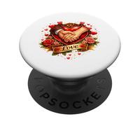 Regalo romántico con diseño de corazón con Manos Cerradas en el Amor PopSockets PopGrip Adhesivo