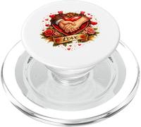 Regalo romántico con diseño de corazón con Manos Cerradas en el Amor PopSockets PopGrip para MagSafe