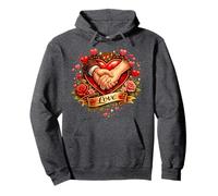 Regalo romántico con diseño de corazón con Manos Cerradas en el Amor Sudadera con Capucha