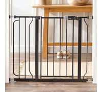 Regalo Safety Easy Step Baby Gate for Doorways & Bottom of Stairs, Fits Openings 73.6-95.5cm (Extension Included) Pressure Mounted for Babies, Toddlers & Pets, Black