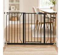 Regalo Safety Extra Wide Baby Gate for Doorways & Bottom of Stairs, Fits Openings 73.6-122cm (Extensions Included) Pressure Mounted for Babies, Toddlers & Pets, Black