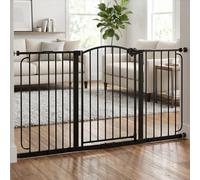 Regalo Safety Super Wide Arched Baby Gate for Hallways, Doorways & Bottom of Stairs, Fits Openings 75-150cm (Extensions Included), Pressure Mounted for Babies, Toddlers & Pets, Bronze