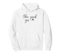 Regalo tipográfico de corazón con Texto en inglés She Said Yes Sudadera con Capucha