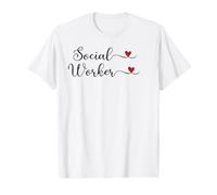 Regalo tipográfico Escrito a Mano con corazón de Trabajador Social Camiseta gráfica económica