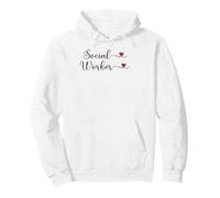 Regalo tipográfico Escrito a Mano con corazón de Trabajador Social Sudadera con Capucha