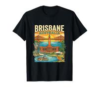Regalo turístico Vintage de Viaje a Brisbane, Australia, Ciudad, Recuerdo Camiseta