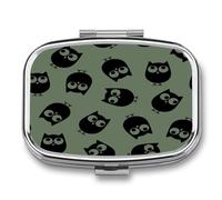 Regalo Único Búho Lindo Caja De Almacenamiento A De Humedad Cuadrada Portátil Del Dispensador Del Metal Del La Pastillero 2 Con El Espejo