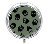 Regalo Único Búho Lindo Pastillero 3 Rejillas Con Espejo Caja De Almacenamiento Distribuidora De Metal Redonda Portátil A De Humedad