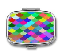 Regalo Único Flor De Escamas De Pescado De Color Caja De Almacenamiento A De Humedad Cuadrada Portátil Del Dispensador Del Metal Del La Pastillero 2 Con El Espejo
