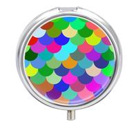 Regalo Único Flor De Escamas De Pescado De Color Pastillero 3 Rejillas Con Espejo Caja De Almacenamiento Distribuidora De Metal Redonda Portátil A De Humedad