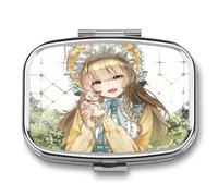 Regalo Único Gatita Chica Anime Caja De Almacenamiento A De Humedad Cuadrada Portátil Del Dispensador Del Metal Del La Pastillero 2 Con El Espejo