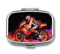 Regalo Único Moto De Fuego Genial Caja De Almacenamiento A De Humedad Cuadrada Portátil Del Dispensador Del Metal Del La Pastillero 2 Con El Espejo