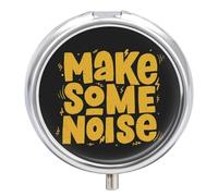 Regalo Único Palabra De Pastillero 3 Rejillas Con Espejo Caja De Almacenamiento Distribuidora De Metal Redonda Portátil A De Humedad