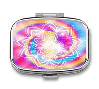 Regalo Único Patrón De Datura Colorido Caja De Almacenamiento A De Humedad Cuadrada Portátil Del Dispensador Del Metal Del La Pastillero 2 Con El Espejo