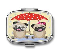 Regalo Único Rain Cartoon Is Enough For Couple Caja De Almacenamiento A De Humedad Cuadrada Portátil Del Dispensador Del Metal Del La Pastillero 2 Con El Espejo