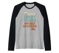 Regalo Vintage de Desert Ghost Town, Western Ruin, para Nostalgia Camiseta Manga Raglan