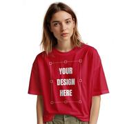 REGALOCREATIVO Camiseta Personalizada de Color Rojo. Manga Corta, Unisex y Fabricadas 100% en Algodón. Personalizable por Las Dos Caras, con Texto e Imagen. Regalo Personalizado