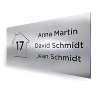 REGALOCREATIVO Placa de Buzón 6x2 cm. Grabada en PVC con Efecto Aluminio Metalizado. Añade Nombre y Número