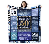 Regalos 50º Cumpleaños Manta de Cumpleaños para Hombre de 50 Años 130 x 150 cm Ideas para Novio Marido Papá Abuelo Tío Amigo Compañero Hermano Primo Feliz cumpleaños Regalo de Cumpleaños Inspirador