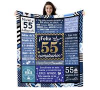 Regalos 55º Cumpleaños Manta de Cumpleaños para Hombre de 55 Años 130 x 150 cm Ideas para Novio Marido Papá Abuelo Tío Amigo Compañero Hermano Primo Feliz cumpleaños Regalo de Cumpleaños Inspirador