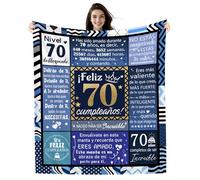 Regalos 70º Cumpleaños Manta de Cumpleaños para Hombre de 70 Años 130 x 150 cm Ideas para Papá Abuelo Tío Novio Marido Amigo Compañero Hermano Primo Feliz cumpleaños Regalo de Cumpleaños Inspirador