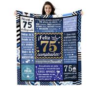 Regalos 75º Cumpleaños Manta de Cumpleaños para Hombre de 75 Años 130 x 150 cm Ideas para Papá Abuelo Tío Novio Marido Amigo Compañero Hermano Primo Feliz cumpleaños Regalo de Cumpleaños Inspirador