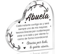 Regalos acrílicos para abuela española, regalos para Abuela, diseño de corazón, ideas de recuerdo para la abuela en español, día de la madre, regalos de Navidad de nieta y nieto