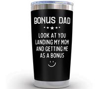 Regalos adicionales para papα de hija Look At You Landing My Mom and Getting Me As a Bonus vaso negro de 20 oz Regalo de hijastra para padras