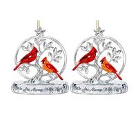 Regalos conmemorativos cardenales para la pérdida de un ser querido | Adorno de simpatía con aspecto de vidrio con We are Always with You | Regalo de recuerdo de duelo para la pérdida de la madre