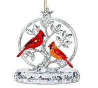 Regalos conmemorativos de cardenal por la pérdida de un ser querido, adorno de condolencias con aspecto de cristal con "We Are Always With You" | Regalo de recuerdo de duelo por pérdida de madre padre