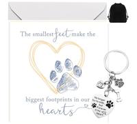 Regalos conmemorativos de duelo para mascotas, 4 tarjetas de condolencias por pérdida de perro con tarjeta de condolencias, sobre, llavero conmemorativo de mascotas y bolsa con cordón, tarjetas de