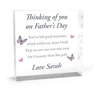 Regalos conmemorativos personalizados para el día del padre, pensando en ti en el día del padre, regalos de recuerdo de papá, placa acrílica, recuerdo decorativo para tumba