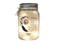 Regalos conmemorativos por la pérdida de mamá, papá, abuela, abuelo, tarros decorativos para centros de mesa, regalos personalizados para duelo por la pérdida de un ser querido, luces de tarro redondo