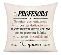 Regalos creativos para profesoras Funda de cojín para profesora Funda de cojín decorativa de los alumnos Regalos decorativos Regalos de cumpleaños Navidad día del profesor y jubilación(profesora)
