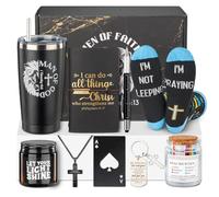 Regalos cristianos 2025 para hombres, regalos católicos, regalo religioso para hombres, Dios, Jesús, regalo basado en la fe con tarro de oración, cuaderno de la Biblia, idea de aliento para la iglesia