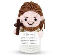 Regalos cristianos de Jesús para mujeres y hombres, muñeca de ganchillo de Jesús positiva, regalos de bautizo para niños y niñas, cesta de Pascua para adolescentes, niños, regalo de primera comunión