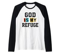 Regalos cristianos de Navidad versículos de la Biblia Escrituras Mi Refugio Camiseta Manga Raglan