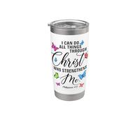 Regalos cristianos para mujeres I Can Do All Things Día de la Madre Vaso térmico de acero inoxidable de doble pared