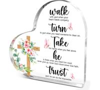 Regalos cristianos para mujeres y niñas, regalos religiosos espirituales para compañeras de trabajo, amigas, versículo bíblico, cita con texto en inglés "Trust God He Can Do the Impossible", placa